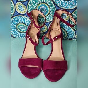 Antonio Melani Plum Ankle Strap Sandals